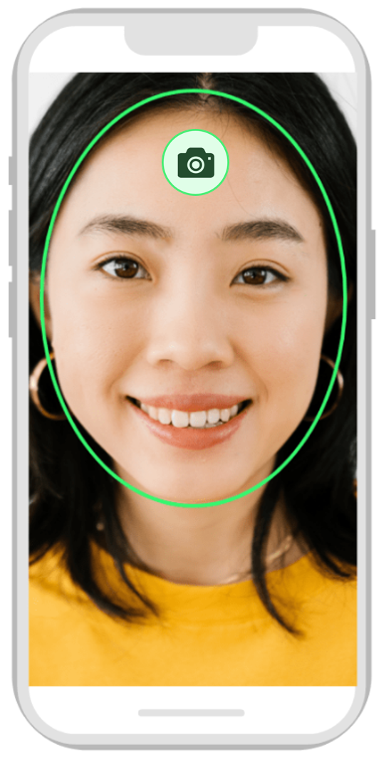 撮影した画像から、AIがあなたの瞳を自動検知！